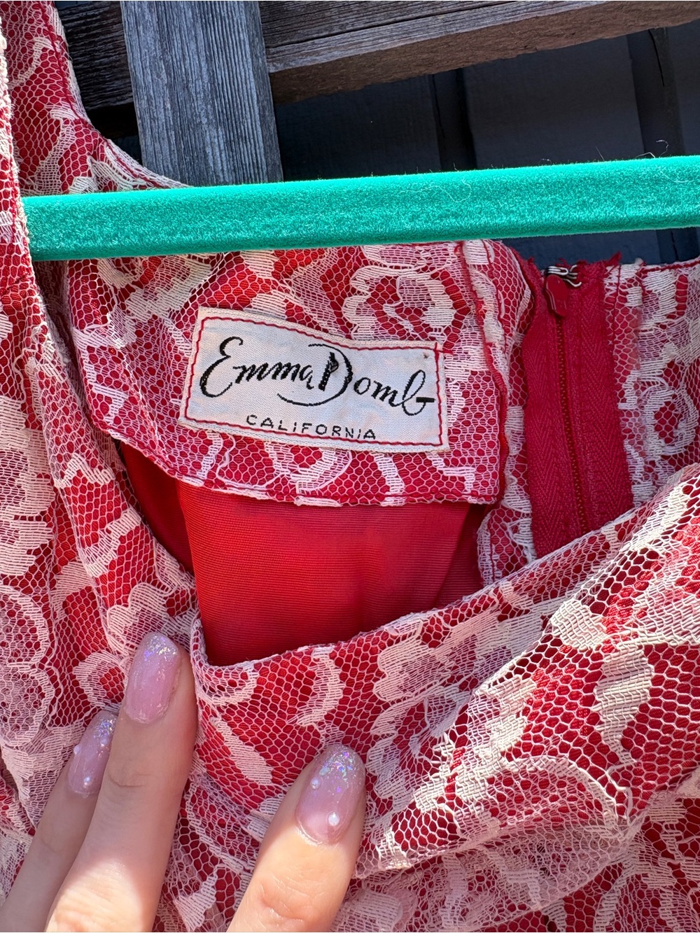 1950s Emma Domb Lace Pink Party Dress - Picture 2 of 3